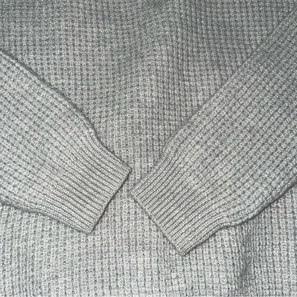 Wilfred Free XS 100% Merino Wool Waffle Knit Grey Gray Sweater Crewneck - Picture 4 of 6